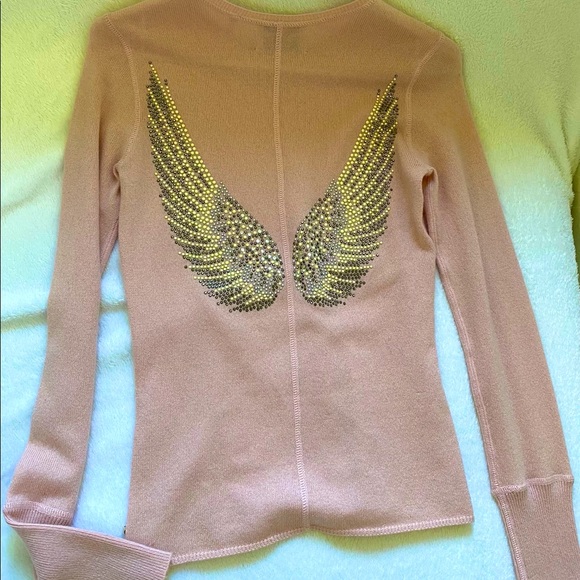 NWOT GORGEOUS TWISTED HEART CASHMERE SWEATER SZ P - Picture 3 of 5